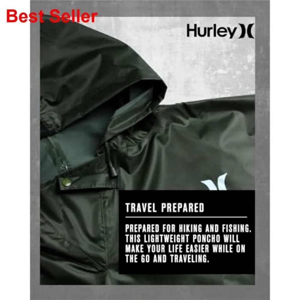 Waterproof Rain Poncho, Lightweight Packable for Hiking Camping Emergency